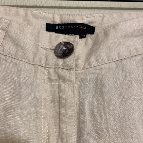 BCBGMAXAZRIA Beaded Linen Fabia Cargo Shorts - Picture 3 of 11